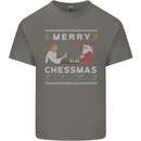 Merry Chessmass Funny Chess Player Mens Cotton T-Shirt Tee Top Charcoal