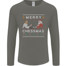 Merry Chessmass Funny Chess Player Mens Long Sleeve T-Shirt Charcoal