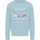 Merry Chessmass Funny Chess Player Mens Sweatshirt Jumper Light Blue