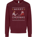 Merry Chessmass Funny Chess Player Mens Sweatshirt Jumper Maroon