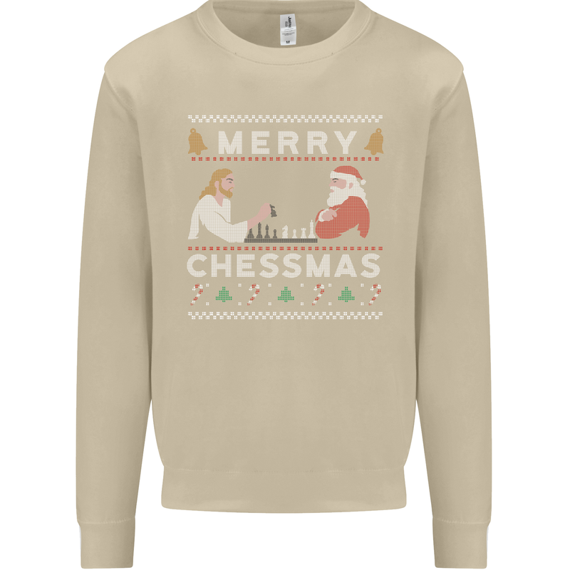 Merry Chessmass Funny Chess Player Mens Sweatshirt Jumper Sand