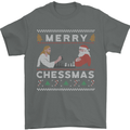 Merry Chessmass Funny Chess Player Mens T-Shirt Cotton Gildan Charcoal