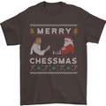 Merry Chessmass Funny Chess Player Mens T-Shirt Cotton Gildan Dark Chocolate