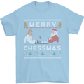 Merry Chessmass Funny Chess Player Mens T-Shirt Cotton Gildan Light Blue