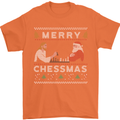 Merry Chessmass Funny Chess Player Mens T-Shirt Cotton Gildan Orange