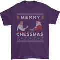 Merry Chessmass Funny Chess Player Mens T-Shirt Cotton Gildan Purple