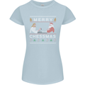 Merry Chessmass Funny Chess Player Womens Petite Cut T-Shirt Light Blue