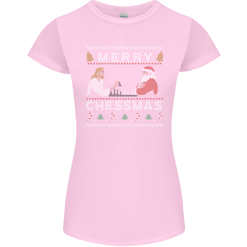 Merry Chessmass Funny Chess Player Womens Petite Cut T-Shirt Light Pink