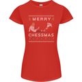 Merry Chessmass Funny Chess Player Womens Petite Cut T-Shirt Red