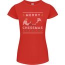 Merry Chessmass Funny Chess Player Womens Petite Cut T-Shirt Red