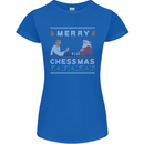 Merry Chessmass Funny Chess Player Womens Petite Cut T-Shirt Royal Blue