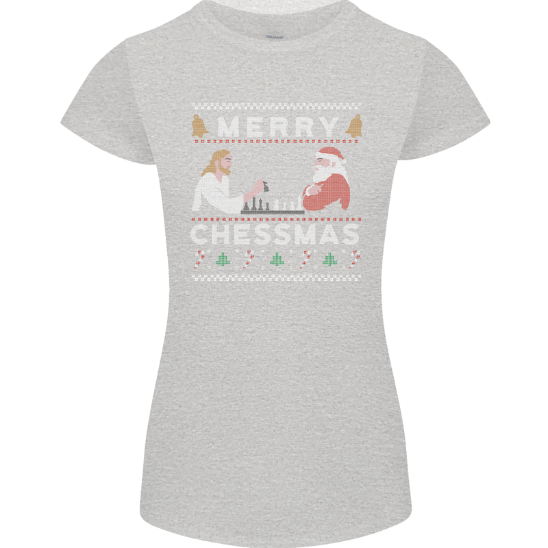 Merry Chessmass Funny Chess Player Womens Petite Cut T-Shirt Sports Grey
