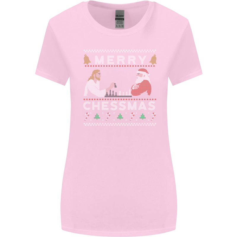 Merry Chessmass Funny Chess Player Womens Wider Cut T-Shirt Light Pink
