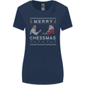 Merry Chessmass Funny Chess Player Womens Wider Cut T-Shirt Navy Blue