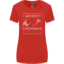 Merry Chessmass Funny Chess Player Womens Wider Cut T-Shirt Red