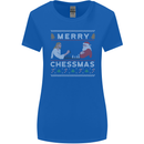 Merry Chessmass Funny Chess Player Womens Wider Cut T-Shirt Royal Blue