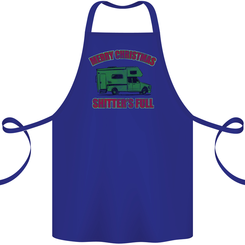 Merry Christmas Shitter's Full Funny Movie Cotton Apron 100% Organic Royal Blue