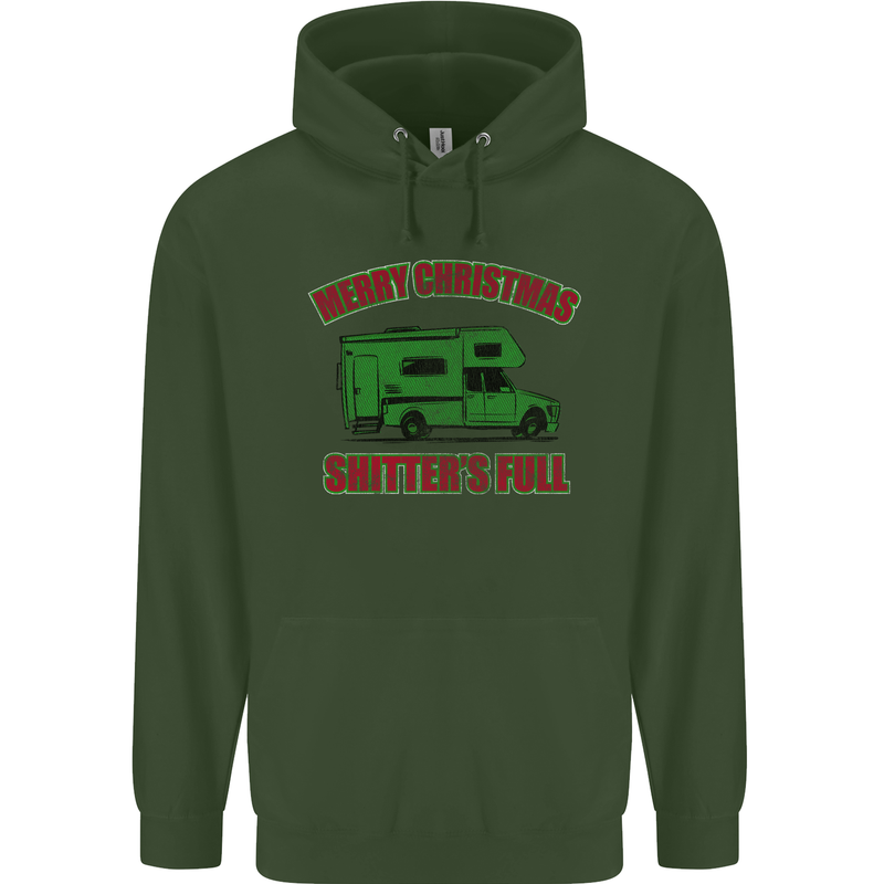 Merry Christmas Shitter's Full Funny Movie Mens 80% Cotton Hoodie Forest Green