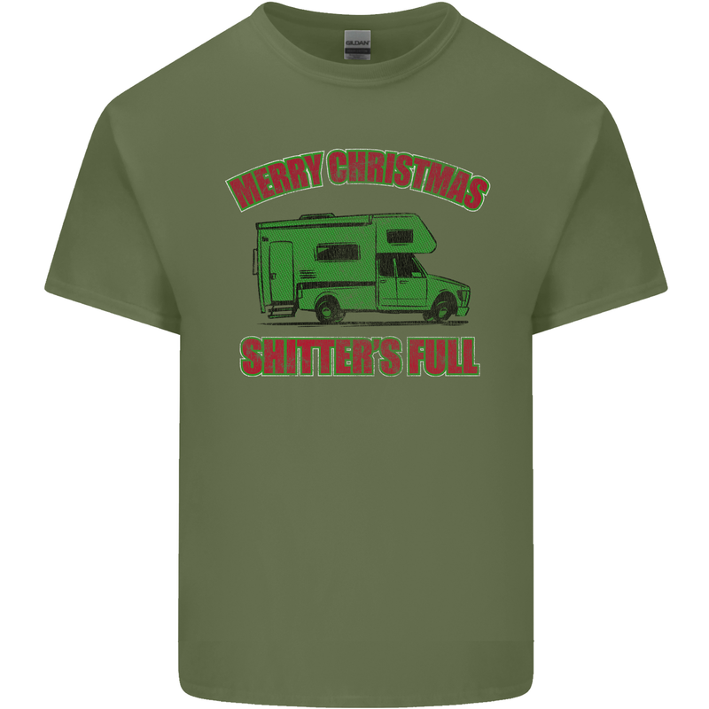 Merry Christmas Shitter's Full Funny Movie Mens Cotton T-Shirt Tee Top Military Green