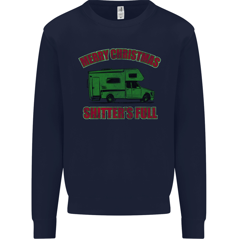 Merry Christmas Shitter's Full Funny Movie Mens Sweatshirt Jumper Navy Blue