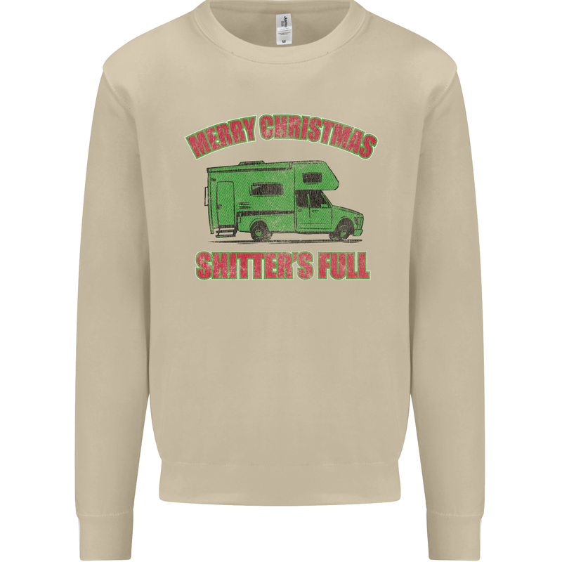 Merry Christmas Shitter's Full Funny Movie Mens Sweatshirt Jumper Sand