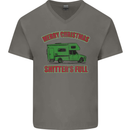 Merry Christmas Shitter's Full Funny Movie Mens V-Neck Cotton T-Shirt Charcoal