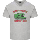 Merry Christmas Shitter's Full Funny Movie Mens V-Neck Cotton T-Shirt Sports Grey
