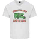 Merry Christmas Shitter's Full Funny Movie Mens V-Neck Cotton T-Shirt White