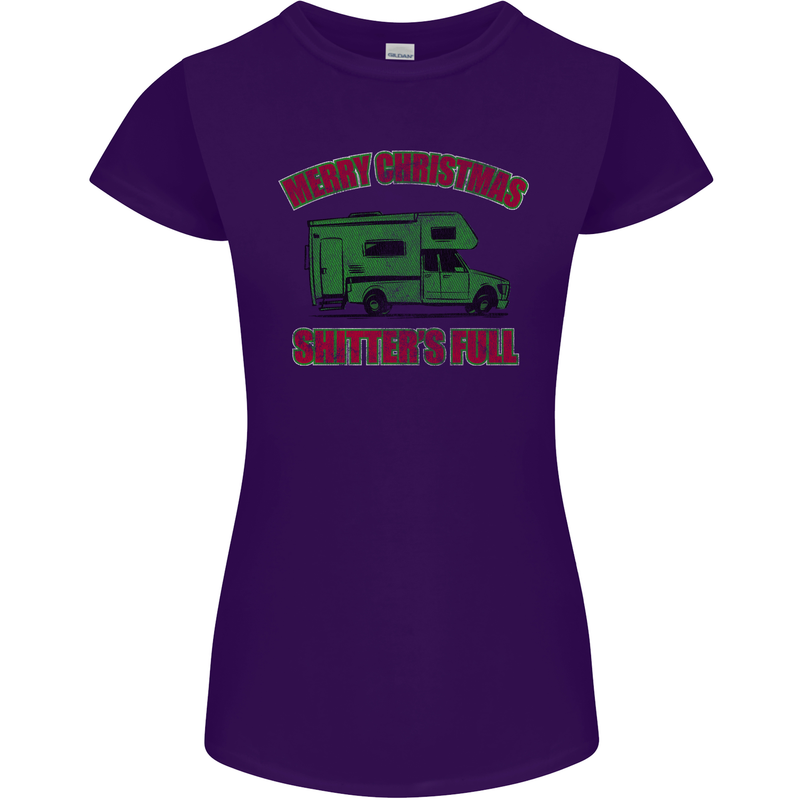 Merry Christmas Shitter's Full Funny Movie Womens Petite Cut T-Shirt Purple