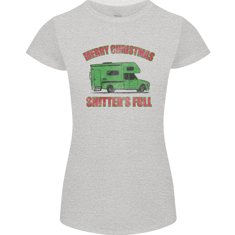 Merry Christmas Shitter's Full Funny Movie Womens Petite Cut T-Shirt Sports Grey