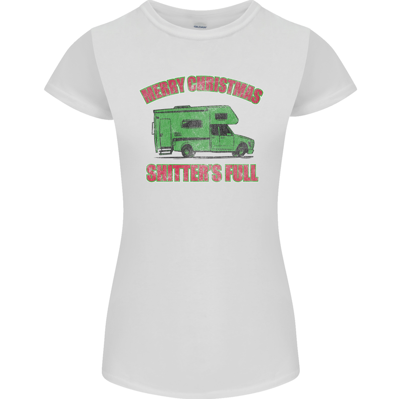 Merry Christmas Shitter's Full Funny Movie Womens Petite Cut T-Shirt White