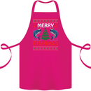 Merry Fishmas Funny Christmas Fishing Cotton Apron 100% Organic Pink