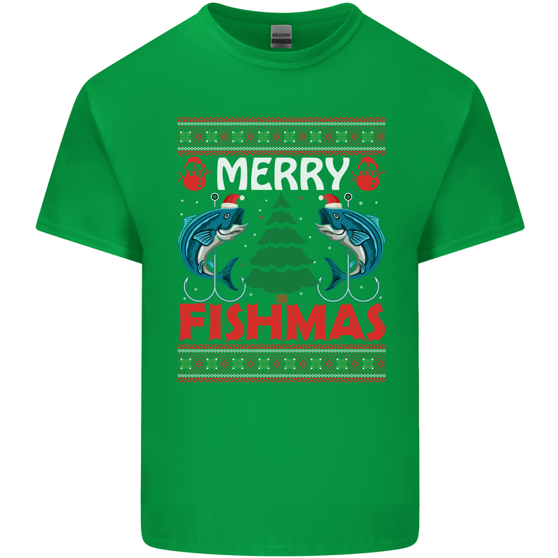 Merry Fishmas Funny Christmas Fishing Kids T-Shirt Childrens Irish Green