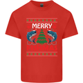 Merry Fishmas Funny Christmas Fishing Kids T-Shirt Childrens Red