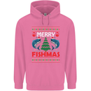 Merry Fishmas Funny Christmas Fishing Mens 80% Cotton Hoodie Azelea