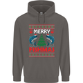 Merry Fishmas Funny Christmas Fishing Mens 80% Cotton Hoodie Charcoal