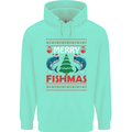 Merry Fishmas Funny Christmas Fishing Mens 80% Cotton Hoodie Peppermint