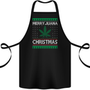Merry Juana Christmas Funny Weed Cannabis Cotton Apron 100% Organic Black