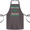 Merry Juana Christmas Funny Weed Cannabis Cotton Apron 100% Organic Dark Grey
