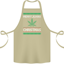 Merry Juana Christmas Funny Weed Cannabis Cotton Apron 100% Organic Khaki