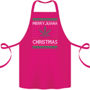 Merry Juana Christmas Funny Weed Cannabis Cotton Apron 100% Organic Pink
