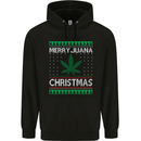 Merry Juana Christmas Funny Weed Cannabis Mens 80% Cotton Hoodie Black