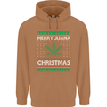 Merry Juana Christmas Funny Weed Cannabis Mens 80% Cotton Hoodie Caramel Latte