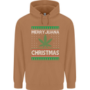 Merry Juana Christmas Funny Weed Cannabis Mens 80% Cotton Hoodie Caramel Latte