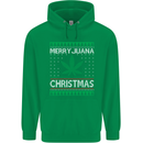 Merry Juana Christmas Funny Weed Cannabis Mens 80% Cotton Hoodie Irish Green
