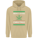 Merry Juana Christmas Funny Weed Cannabis Mens 80% Cotton Hoodie Sand