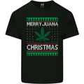 Merry Juana Christmas Funny Weed Cannabis Mens Cotton T-Shirt Tee Top Black