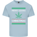 Merry Juana Christmas Funny Weed Cannabis Mens Cotton T-Shirt Tee Top Light Blue