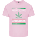 Merry Juana Christmas Funny Weed Cannabis Mens Cotton T-Shirt Tee Top Light Pink