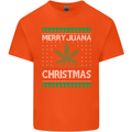 Merry Juana Christmas Funny Weed Cannabis Mens Cotton T-Shirt Tee Top Orange